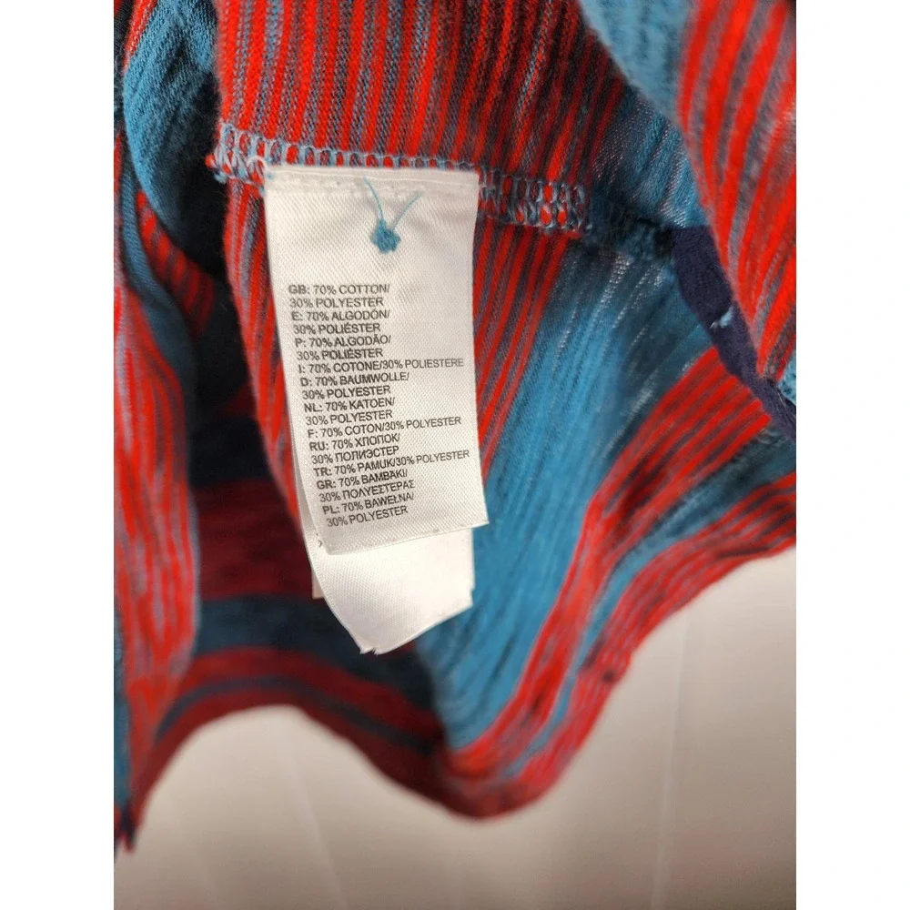 The North Face Mens Striped Polo Shirt Short Sleeve Blue Red Pocket Small